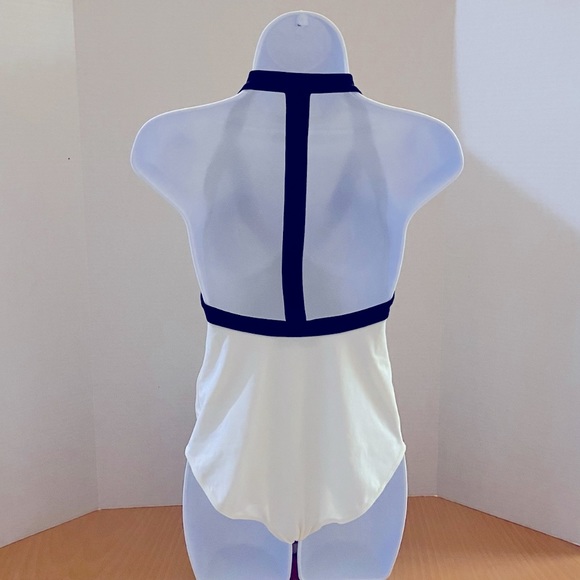 NEW Valentino Two Tone Plunge Neck One-Piece Swimsuit - Picture 5 of 7